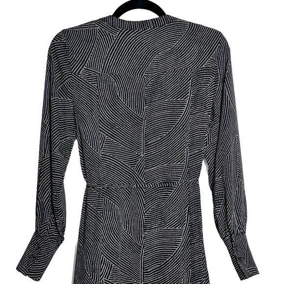 NWT Madewell Black Tie-Waist Midi Dress in White Dot, Size XS - Picture 9 of 16